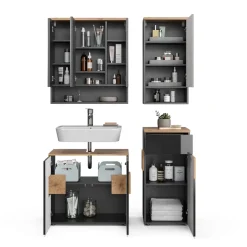 Badmöbel-Set Eden Anthrazit 4 Teile Vicco