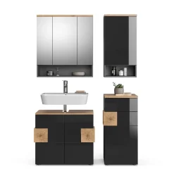 Badmöbel-Set Eden Anthrazit 4 Teile Vicco