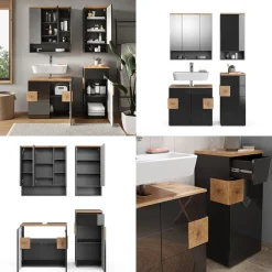 Badmöbel-Set Eden Anthrazit 4 Teile Vicco