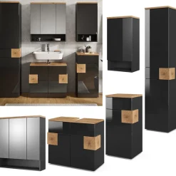 Badmöbel-Set Eden Anthrazit 5 Teile Vicco