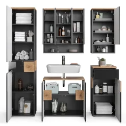 Badmöbel-Set Eden Anthrazit 5 Teile Vicco