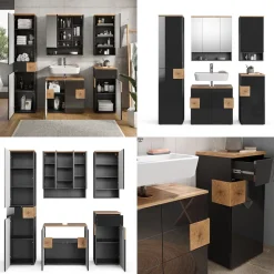 Badmöbel-Set Eden Anthrazit 5 Teile Vicco