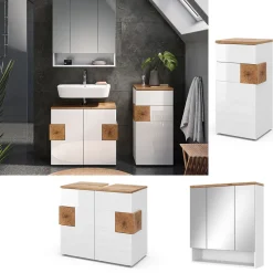 Badmöbel-Set Eden Weiß 3 Teile Vicco