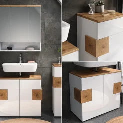 Badmöbel-Set Eden Weiß 3 Teile Vicco