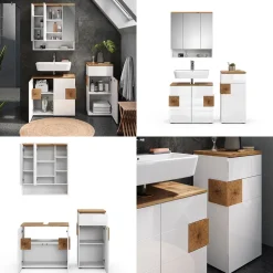 Badmöbel-Set Eden Weiß 3 Teile Vicco