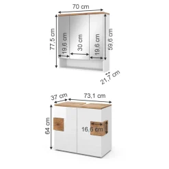 Badmöbel-Set Eden Weiß 2 Teile Vicco