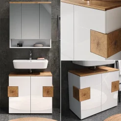 Badmöbel-Set Eden Weiß 2 Teile Vicco