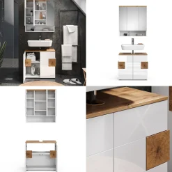 Badmöbel-Set Eden Weiß 2 Teile Vicco