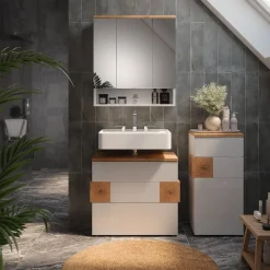 Badmöbel-Set Eden Weiß 3 Teile Vicco