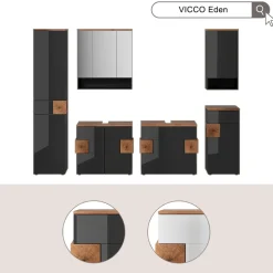 Badmöbel-Set Eden Weiß 3 Teile Vicco