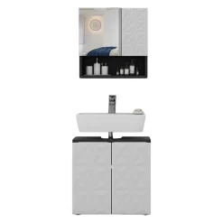 Badmöbel-Set Edge Schwarz 2 Teile Vicco