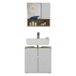 Badmöbel-Set Edge Weiß 2 Teile Vicco