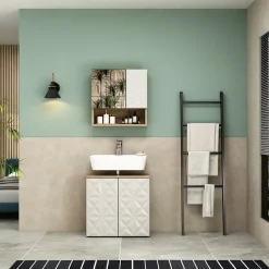 Badmöbel-Set Edge Weiß 2 Teile Vicco