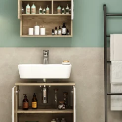 Badmöbel-Set Edge Weiß 2 Teile Vicco