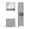 Badmöbel-Set Eliza Grau 3 Teile, mit Hochschrank Vicco
