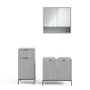 Badmöbel-Set Eliza Grau 3 Teile Vicco