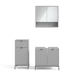 Badmöbel-Set Eliza Grau 3 Teile Vicco