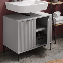 Badmöbel-Set Eliza Grau 2 Teile Vicco