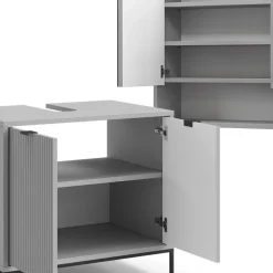 Badmöbel-Set Eliza Grau 2 Teile Vicco