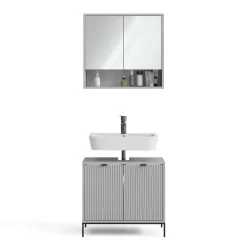 Badmöbel-Set Eliza Grau 2 Teile Vicco