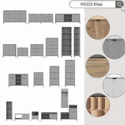 Badmöbel-Set Eliza Grau 2 Teile Vicco