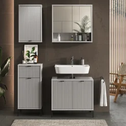Badmöbel-Set Eliza Grau 4 Teile Vicco