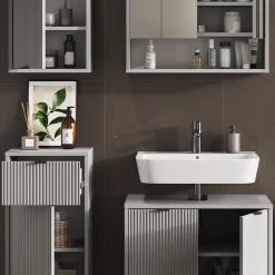 Badmöbel-Set Eliza Grau 4 Teile Vicco