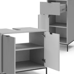 Badmöbel-Set Eliza Grau 4 Teile Vicco