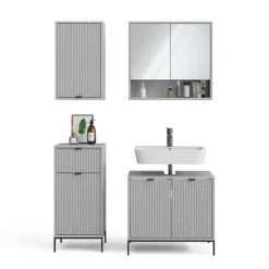 Badmöbel-Set Eliza Grau 4 Teile Vicco