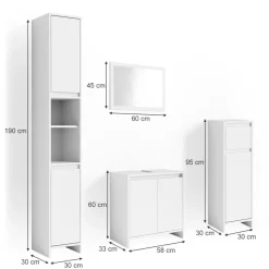 Badmöbel-Set Emma Weiß 4 Teile Vicco