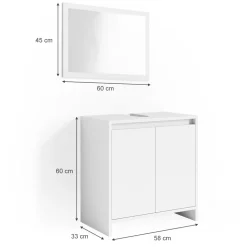 Badmöbel-Set Emma Weiß 2 Teile Vicco