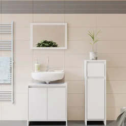 Badmöbel-Set Emma Weiß 3 Teile, mit Midischrank Vicco