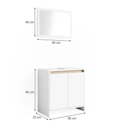 Badmöbel-Set Emma Weiß/Sonoma 2 Teile Vicco
