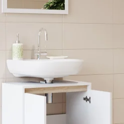 Badmöbel-Set Emma Weiß/Sonoma 2 Teile Vicco