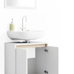 Badmöbel-Set Emma Weiß/Sonoma 2 Teile Vicco