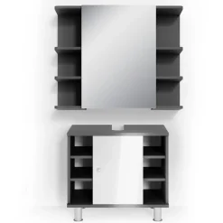 Badmöbel-Set Fynn Anthrazit 2 Teile Vicco