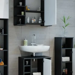Badmöbel-Set Fynn Anthrazit 2 Teile Vicco