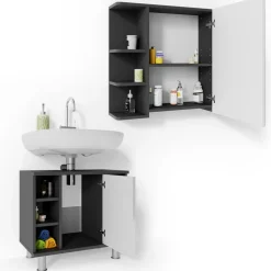 Badmöbel-Set Fynn Anthrazit 2 Teile Vicco