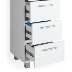 Badmöbel-Set Ilias Weiß 3 Teile, mit Midischrank Vicco