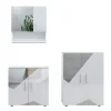 Badmöbel-Set Irma Weiß Hochglanz mit Einsätzen 3 Teile, mit Unterschrank 60 cm Vicco