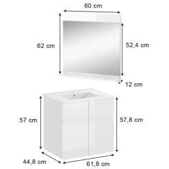 Badmöbel-Set Izan Weiß 2 Teile Vicco