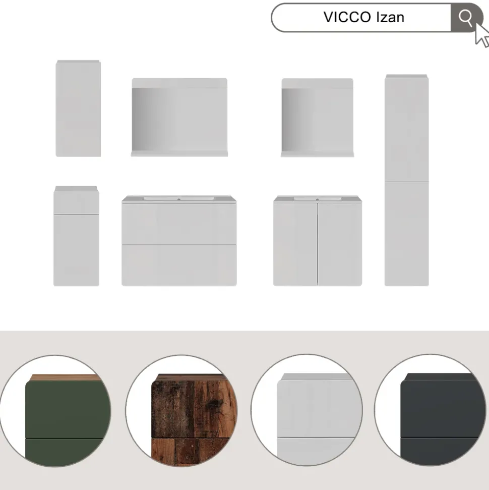 Badmöbel-Set Izan Weiß 2 Teile Vicco