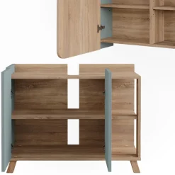 Badmöbel-Set Karen Sonoma/Blau 2 Teile Vicco