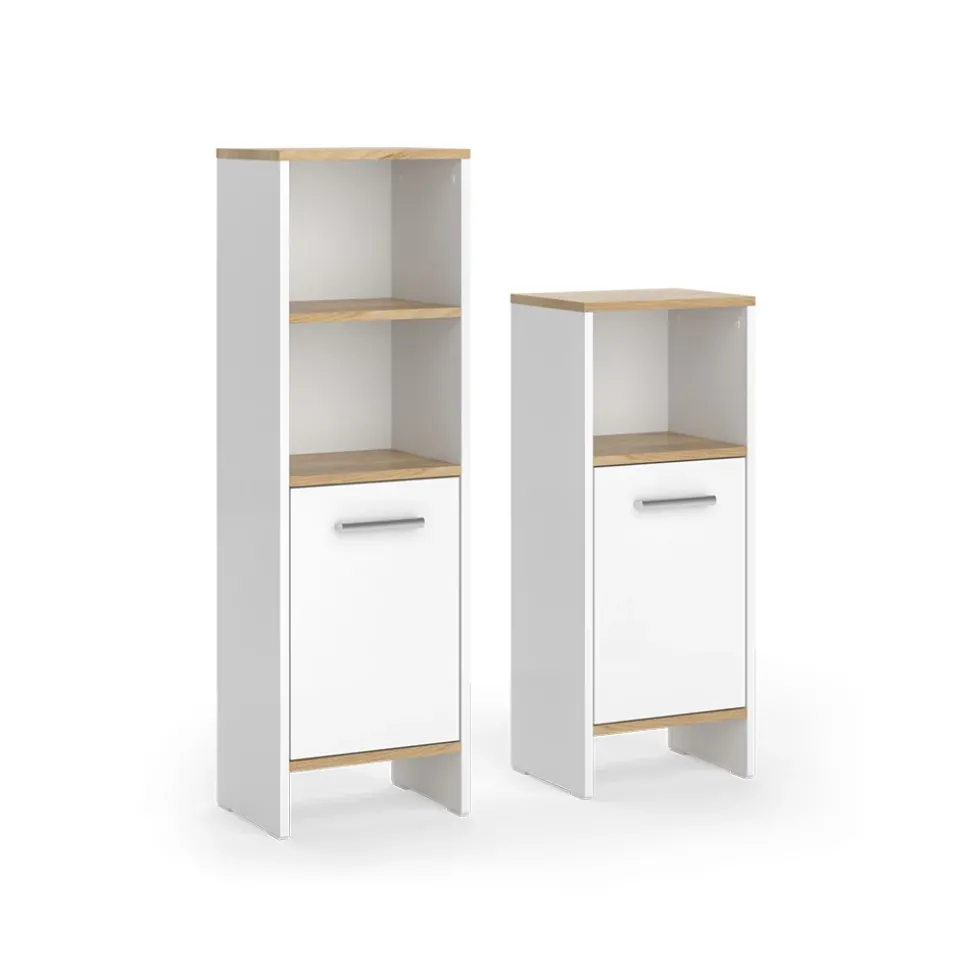 Badmöbel-Set Karli Weiß/Goldkraft Eiche 2 Teile Vicco