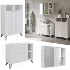 Badmöbel-Set Leano Weiß 80 cm, Set 2 Vicco