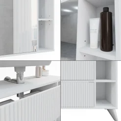 Badmöbel-Set Leano Weiß 80 cm, Set 1 Vicco