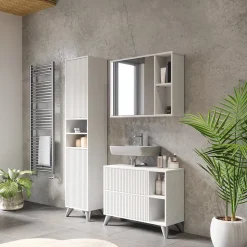 Badmöbel-Set Leano Weiß 80 cm, Set 3 Vicco