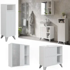 Badmöbel-Set Leano Weiß 3 Teile Vicco