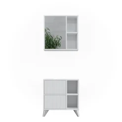 Badmöbel-Set Leano Weiß 2 Teile Vicco