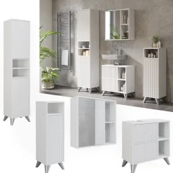 Badmöbel-Set Leano Weiß 4-teiliges Set Vicco